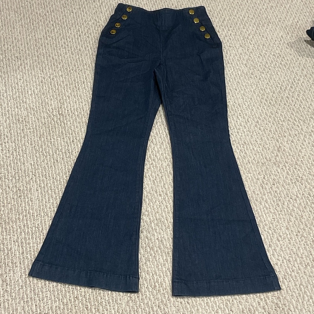 INC International Concepts Dark Blue Flare Pants